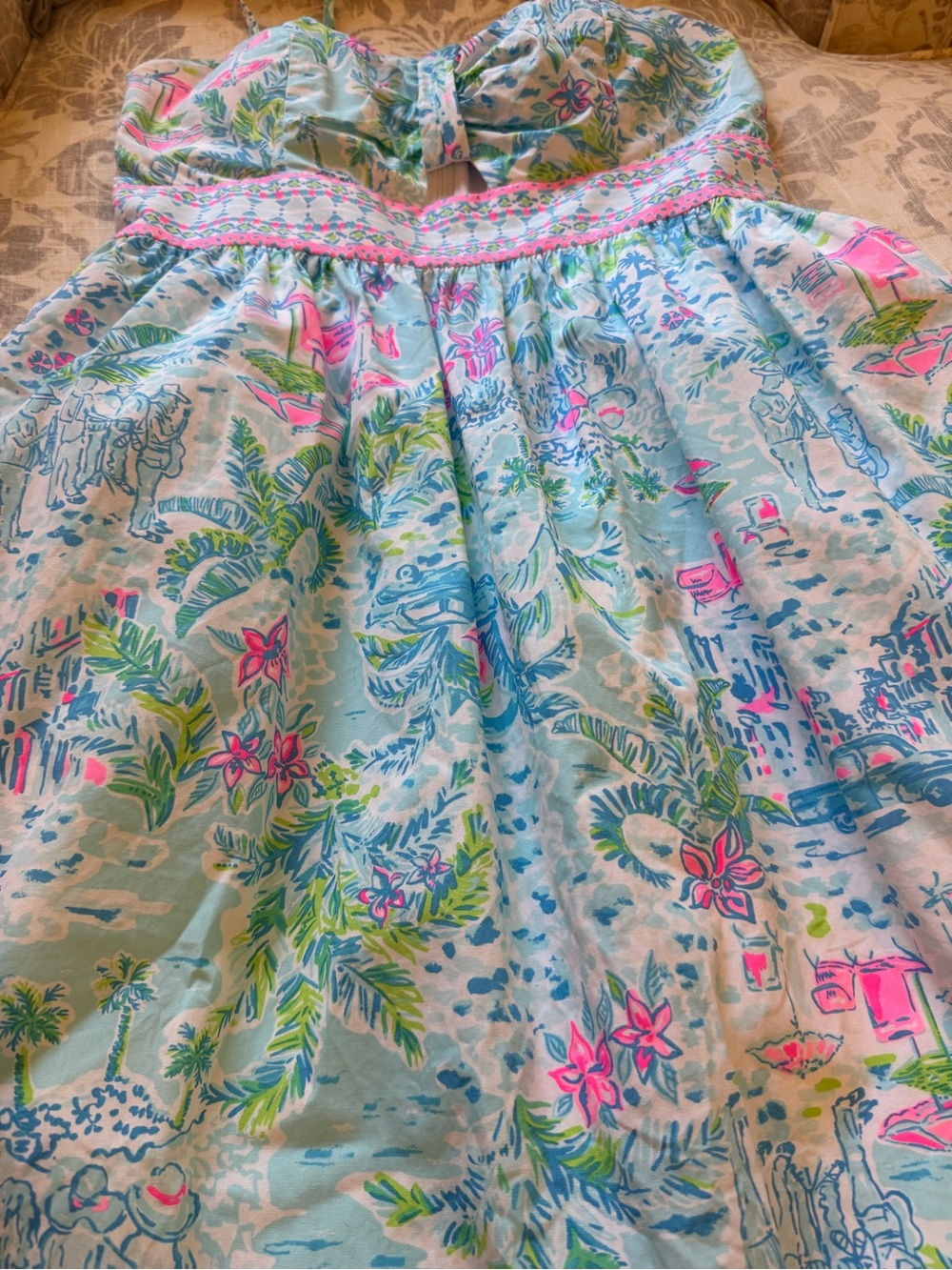 Lilly Pulitzer 🌴 Katlynn Dress “What A Lovely Place” Spaghetti Strap Size 8 - Picture 6 of 15